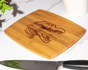 Crocodile With Open Jaws Cutting Board - Kitchen Essentials, Unique Gifts, Home Decor, Cooking Accessories, Durable Chopping Block