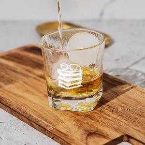 Book Lover Whiskey Glass: Stack of Books & Reading Glasses Design