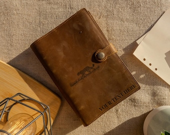 Cheetah Crazy Horse Leather Journal: Refillable A5 Travel Diary