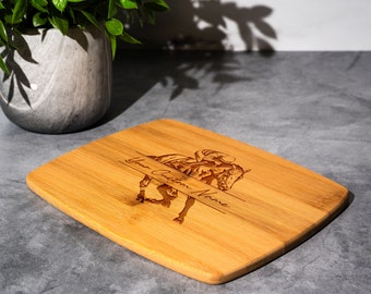 Louisville Horse Racing Bamboo Cutting Board: Equestrian Decor