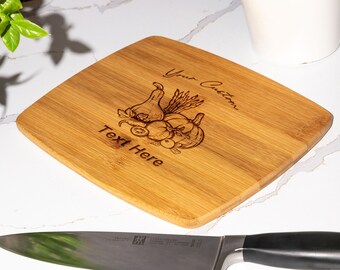 Engraved Bamboo Cutting Board: Personalized Kitchen Gift