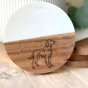 Irish Setter Dog Coaster – Rustic Hunting Dog Design – Irish Setter Gift for Dog Lovers – Farmhouse Dog Decor Coaster Set