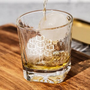 Book Tree Whiskey Glass: Literary Design Gift for Readers