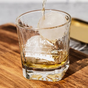 Mount Rainier Whiskey Glass, National Park Collectible, Washington Souvenir, Unique Drinkware, Gift Idea