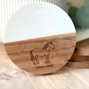 Vyatka Horse Coaster – Elegant Russian Horse Design Drink Coaster for Equestrian Décor and Animal Lovers