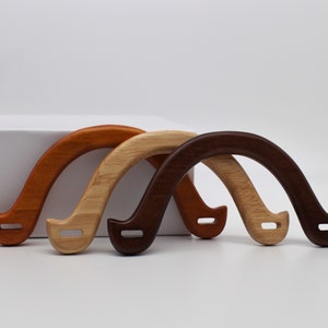 1 par de asas para bolsos, asas de madera para bolsos, suministros para hacer bolsos, material artesanal para hacer bolsos, accesorios para bolsos de bricolaje.