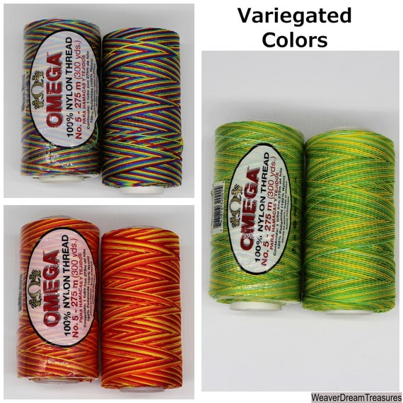 Nylon No. 5 OMEGA Variegated / 100% Nylon String Cord. / Crochet Thread. 