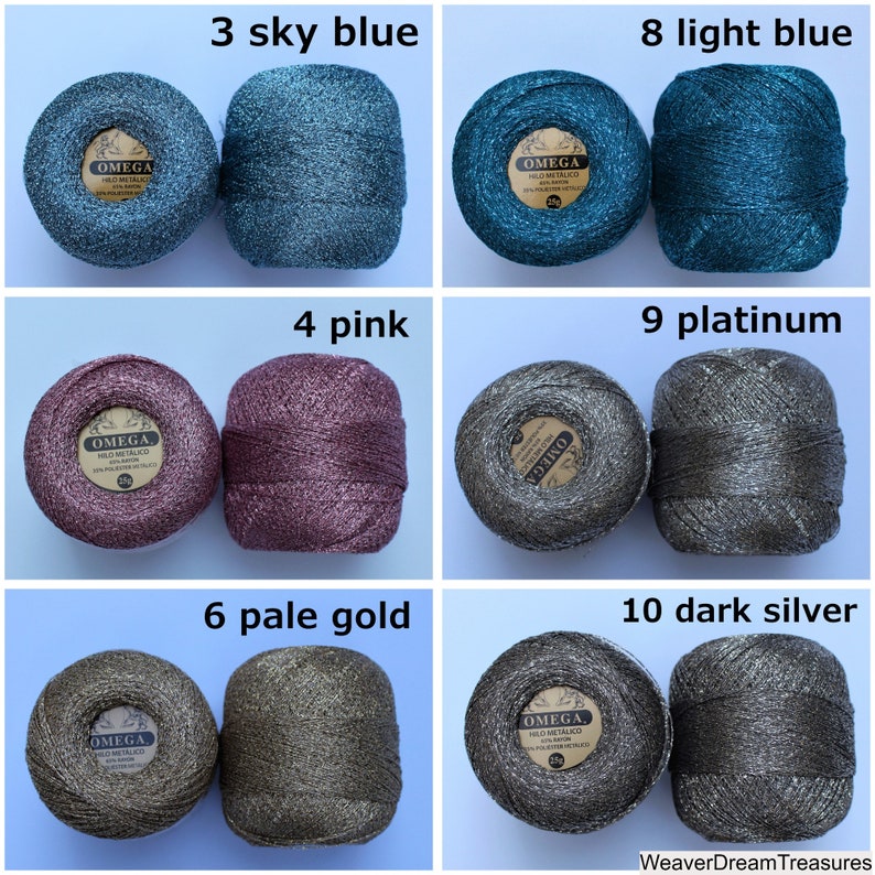 Metallic Crochet Thread 25grs/ Shiny Crochet Thread / Etsy