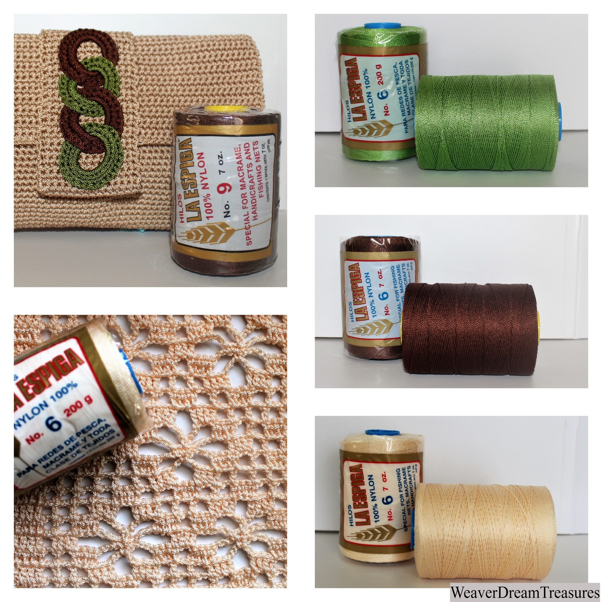 Buy La Espiga No.6 100% Nylon. Omega. Crochet Thread for Crafts