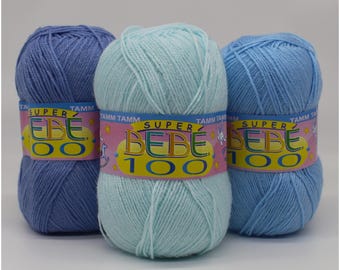 SUPER BEBÉ 100 (100g) / Acrylic yarn/ Soft texture yarn for knitting and crocheting.