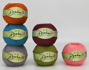 Dalia (100grs) - Omega - 100% Mercerized Cotton Yarn, crochet and knitting yarn.
