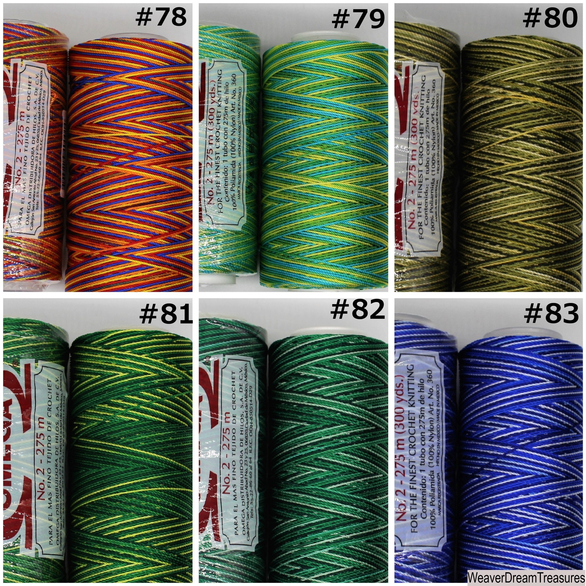  Espiga No. 9-100% Nylon Omega String Cord for Knitting and  Crochet - 75 Christmas
