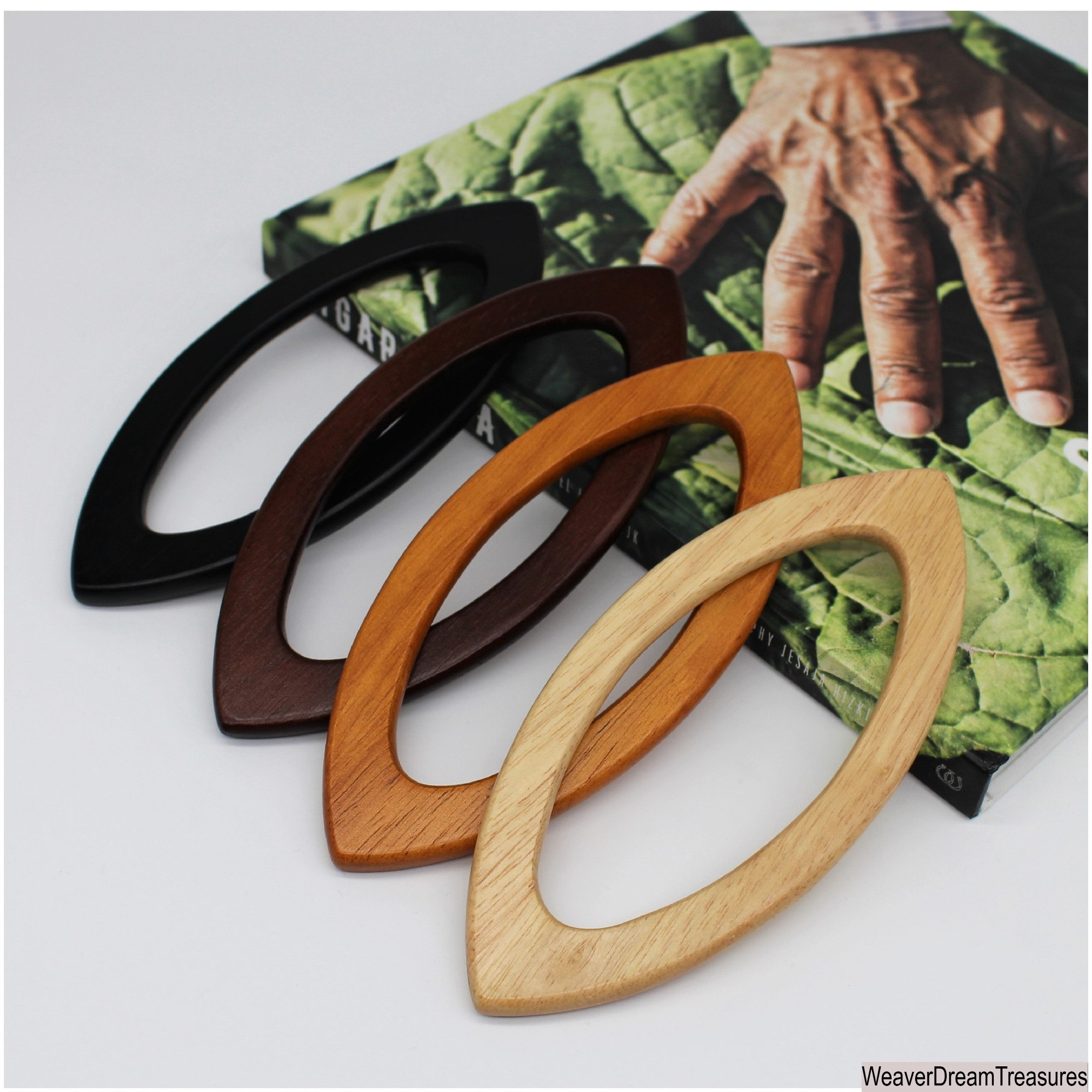 Black, 11 1/2 inch/30cm Wooden Purse Handles, Purse Handles Handbag Handle  for Bag Making, Purse Making, Handle Replacement, a Pair (2 Pieces) per