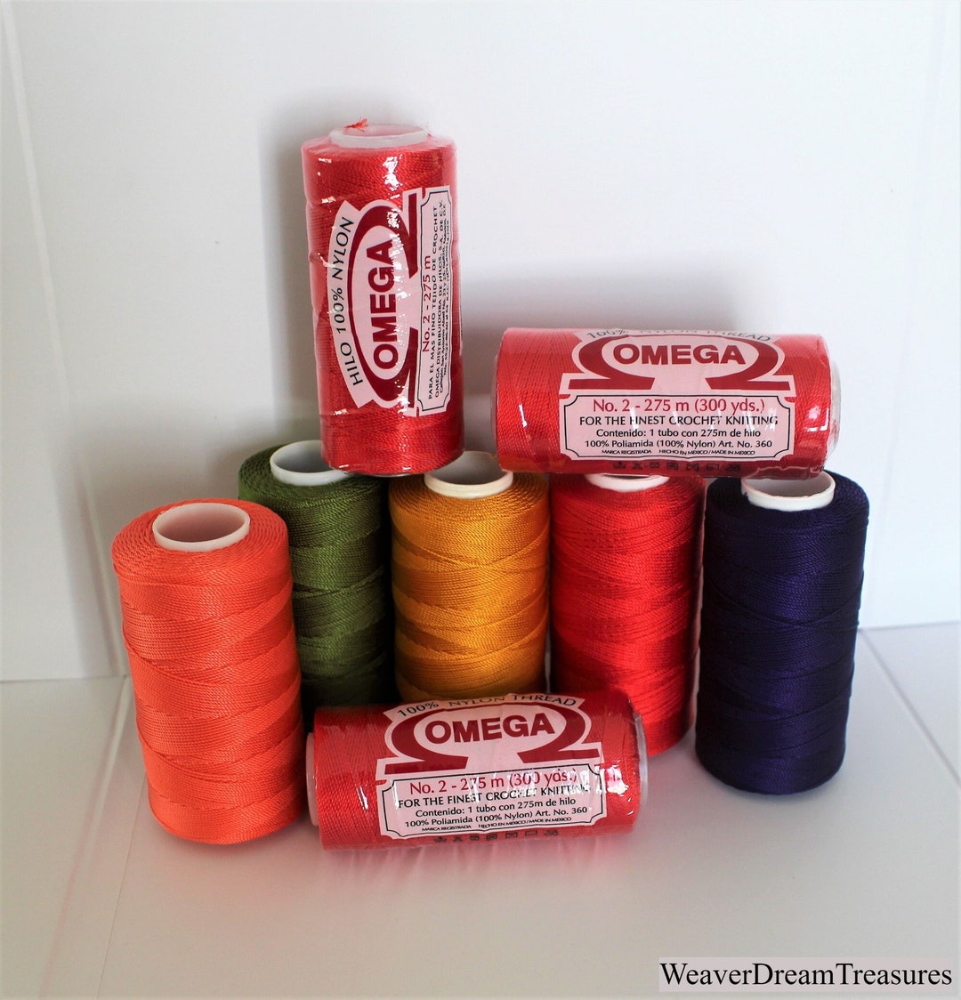 Nylon No. 2 OMEGA / 100% Nylon String Cord. / Crochet Thread
