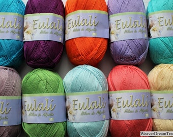 Eulali (100grs) Omega - Hilo de Algodón Egipcio 100% Mercerizado Brillante, hilo de algodón para crochet, hilo para tejer, hilo para crochet.