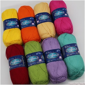 Sinfonia (100grs) - Omega 100% Mercerized Cotton Yarn, Knitting yarn, crochet Cotton Yarn, Crochet Yarn.