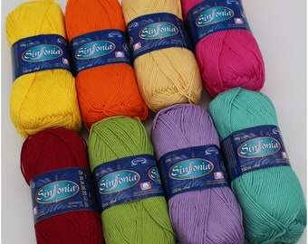 Sinfonia (100grs) - Omega 100% Mercerized Cotton Yarn, Knitting yarn, crochet Cotton Yarn, Crochet Yarn.