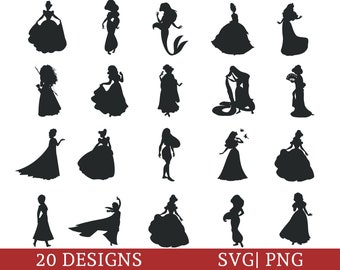 Download Disney Princess Silhouette Svg Etsy