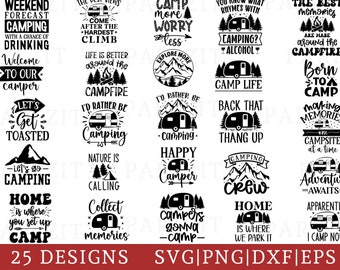 Camping SVG Bundle: Campfire Designs for Cricut, Silhouette (Digital Download)
