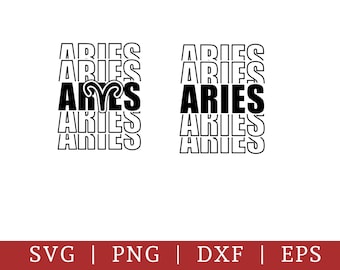 SVG del signo zodiacal Aries: Diseños astrológicos de cumpleaños (descarga digital)