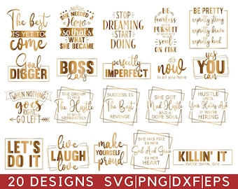 Inspirational Quotes SVG Bundle: Motivational Sayings (Digital Download)