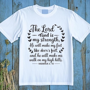 Habukkuk 3:19 | The Lord God is my Strength | Christian Wall Art, Scripture Printable, Faith Décor |Inspirational Bible Verses SVG PNG