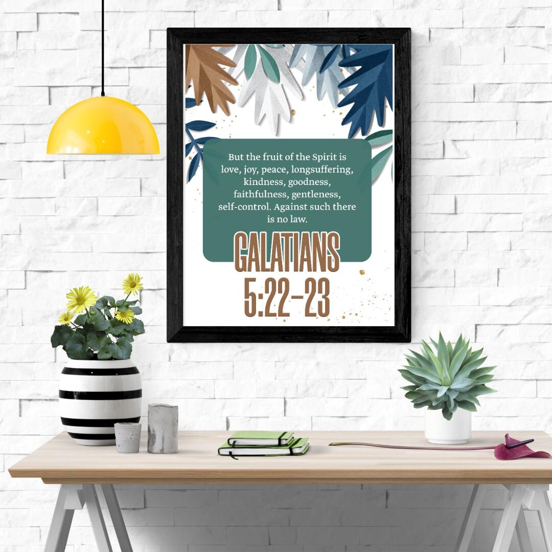 Galatians 5:22-23 Wall Art PNG | Fruit of the Spirit Scripture Print ...