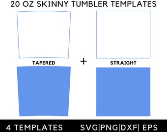 20 oz Skinny Tumbler Template: Tapered & Straight (Digital Download)