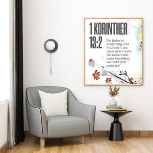 1. Korinther 13:2 Wandkunst | Bibelvers Druck | Christliche Wanddeko | Liebe ist ohne Liebe nichts | Sofortiger Digitaler Download | PNG