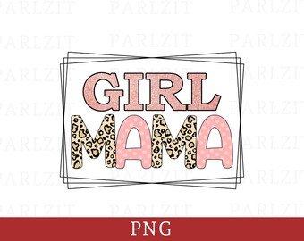 Fille maman léopard sublimation PNG Design (téléchargement numérique)