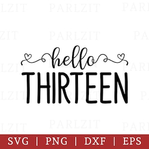 Bonjour Treize designs aux formats SVG, DXF, EPS et png