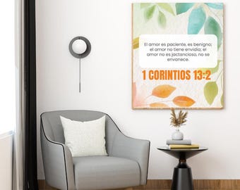 Póster 1 Corintios 13: 2 | Versículo Bíblico Imprimible | Decoracion Cristiana Para El Hogar | Fe Y Amor | Descarga digitale sofortigen | PNG