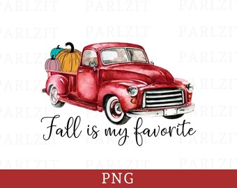 Fall Truck PNG: Autumn Pumpkins Design (Digital Download)