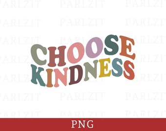 Wählen Kindness PNG: Boho Wavy Stacked Design (Digitaler Download)