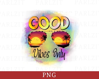 Good Vibes Only PNG: Groovy Sublimation Design (Digital Download)