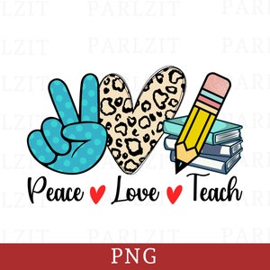 Paz, amor, enseñar PNG, svg, eps, dxf diseño de taza de camisa de póster inclusivo