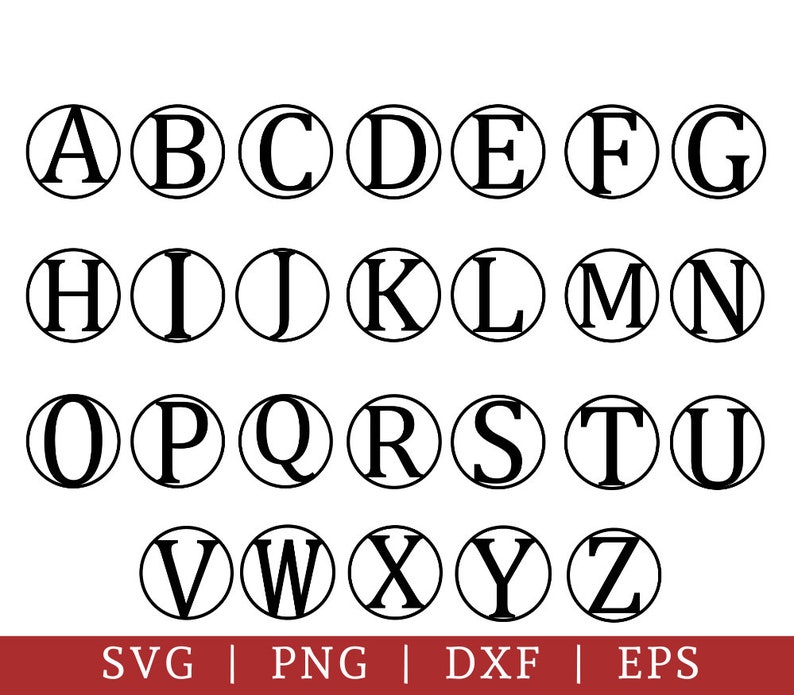 Monogram Svg Png Dxf Circle Monogram Font Bundle Svg Split - Etsy