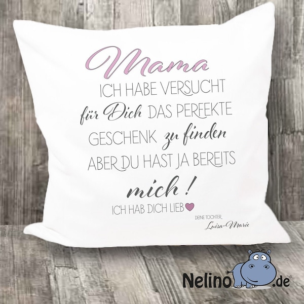 bedrucktes Kissen  Mama  Geschenk Kissen mit Gedicht Muttertagsgeschenk personalisiert mit Name K22