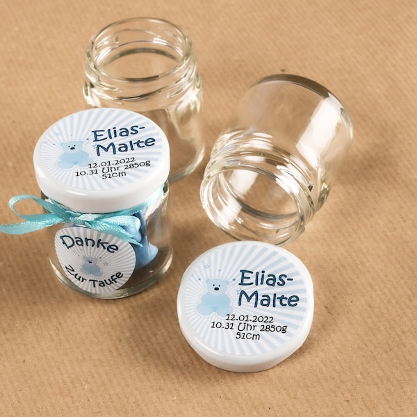 Baptism gift, gift glass for baptism 10, 25, 50 pieces personalized, gift for guests with name & date of birth