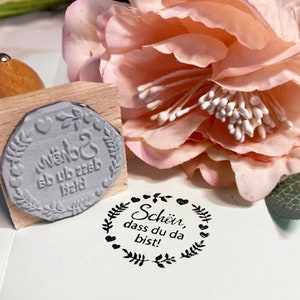 Stempel Schön dass du da bist für Geschenke, Stempel Hochzeit, Geburtstag Taufe