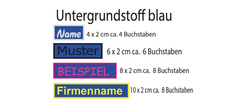 Namensschild Patch Aufnäher gestickt mit Wunschtext, Aufnäher Applikation Buchstaben Stickaufnäher Wunschname Etikett bestickt immagine 6