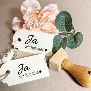 Stempel für Geschenke, Stempel "ja wir heiraten " Hochzeit Einladungen Blumensamen