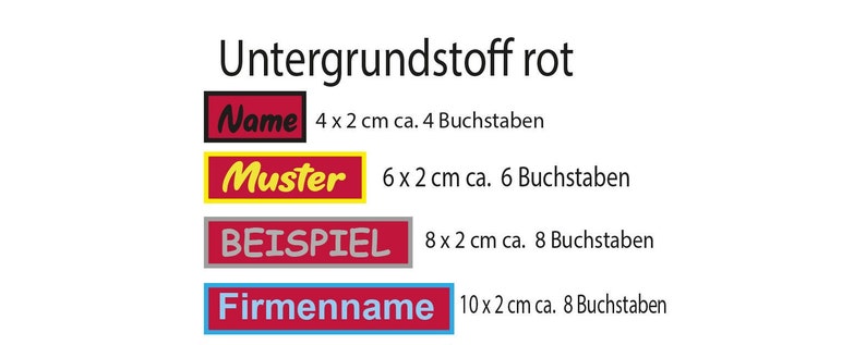 Namensschild Patch Aufnäher gestickt mit Wunschtext, Aufnäher Applikation Buchstaben Stickaufnäher Wunschname Etikett bestickt immagine 8