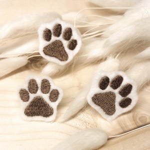 Pfoten Mini Applikation 3er Set  | Minipfoten | Tatze Katze | kleine Pfoten Deko Schultüte | Hundepfoten | zum Aufbügeln/Aufnähen/ Patch DIY