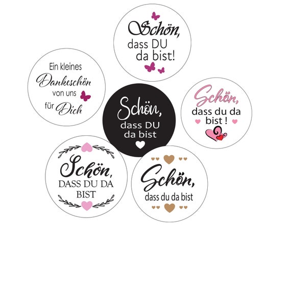 Aufkleber 40 Stück Schön das du da warst für Gastgeschenke Geburtstag Taufe  Hochzeit Kommunion Etiketten für Geschenke -  Österreich