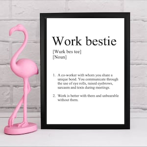 Arbeit Kollegin Geschenk | Arbeit Bestie Druck | Arbeitsfreund Poster | DIN A4 | Wichtel | Abschied Geschenk | Sofortdownload