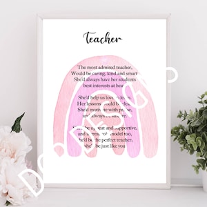 Teacher | Best Teacher | Thank You Gift | Preschool | Childminder Gift | Print