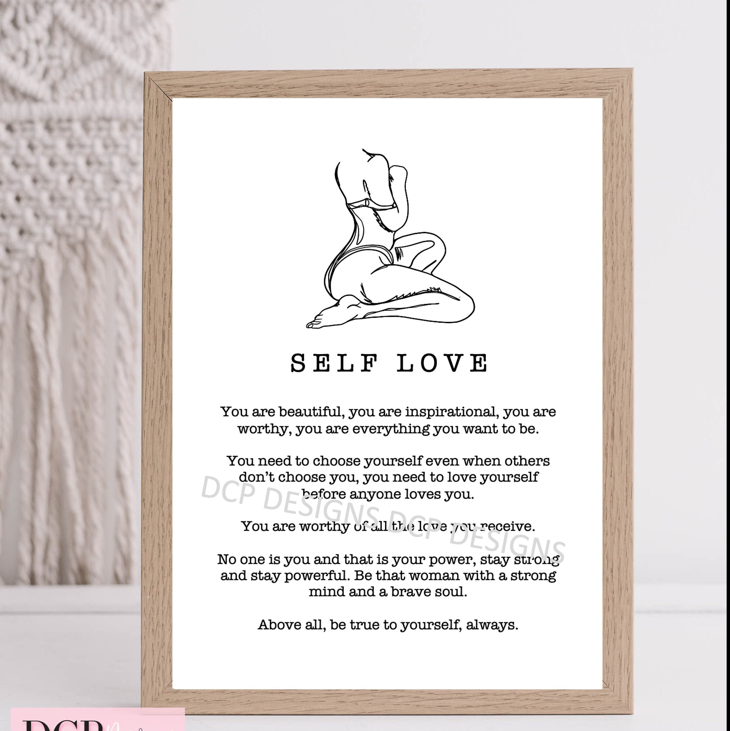 Self Love Print | Self Love Wall Art | Definition Print | Home Decor ...