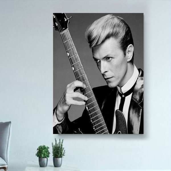 David Bowie Leinwandgemälde, Die Jugend von David Bowie Leinwand schwarz-weiß Wandkunst, Wanddekoration, Leinwandgemälde, moderne Wandkunst