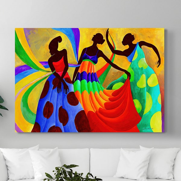 African Art Large Canvas Etsy